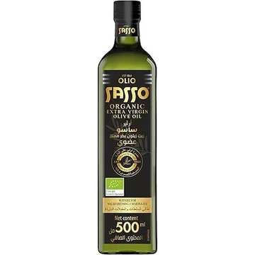 Sasso Extra Virgin Organic Olive Oil, 500 ml- Pack of 1
