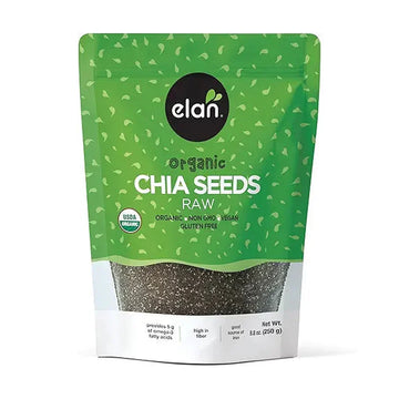 Elan Organic Chia Seeds, 8.8 oz, Natural Raw Black Chia Seeds, Plant-Based, Non-GMO, Vegan, Gluten-Free, Kosher, Gels Easily, Superfood