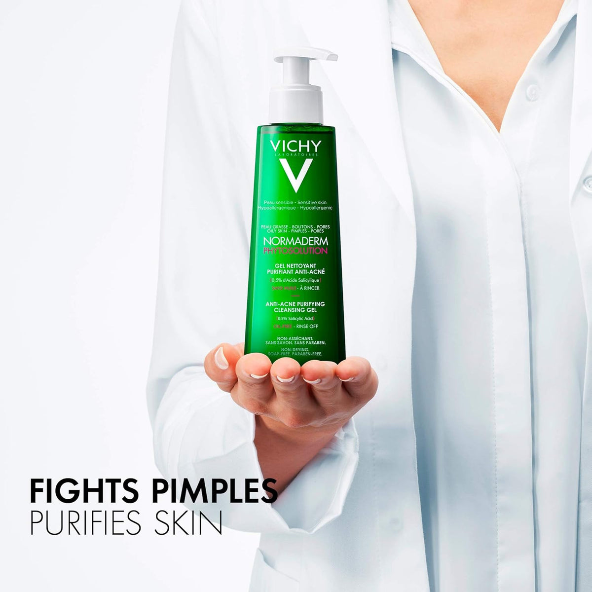 VICHY Normaderm Acne Face Wash – Salicylic Cleanser for Oily Skin