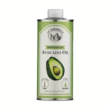 La Tourangelle, Sear & Sizzle Avocado Oil, Handcrafted from Premium Avocados, High Smoke Point Refined Oil Great for High Heat Cooking, Frying, Cast Iron Seasoning, 25.4 fl oz