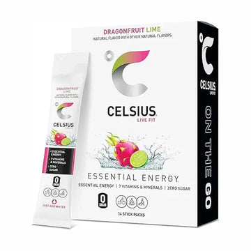 Dragonfruit Lime On-the-Go Powder Stick Packs, Zero Sugar (14 Sticks per Pack)