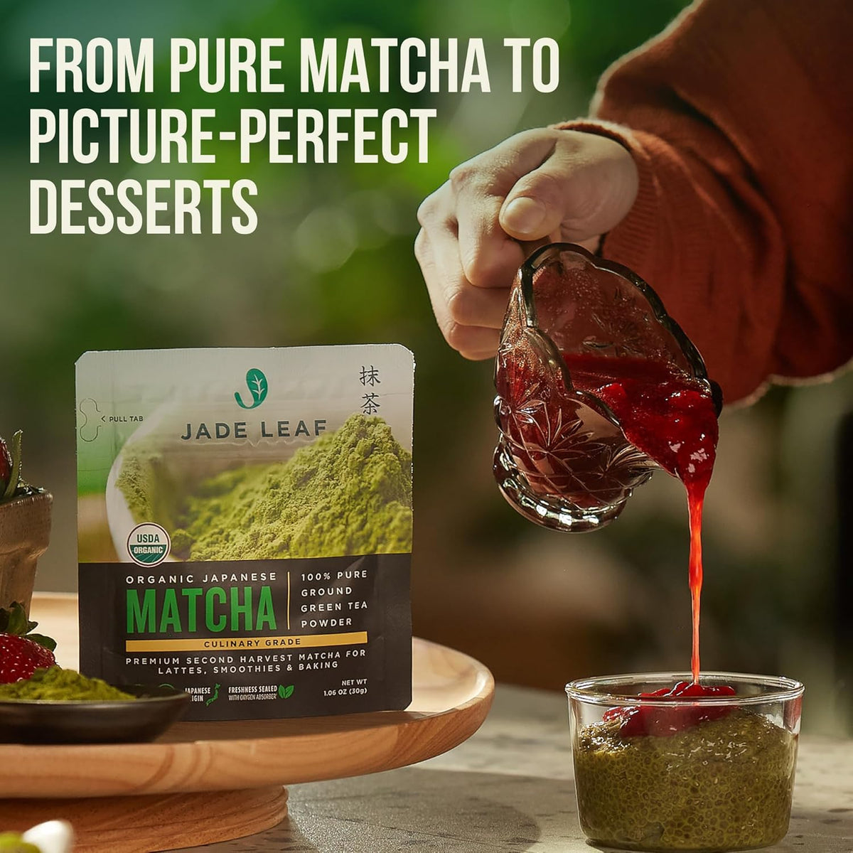 Jade Leaf Matcha Organic Green Tea Powder, Second Harvest Premium Culinary Grade - Authentic Japanese (1.06 Ounce Bag)