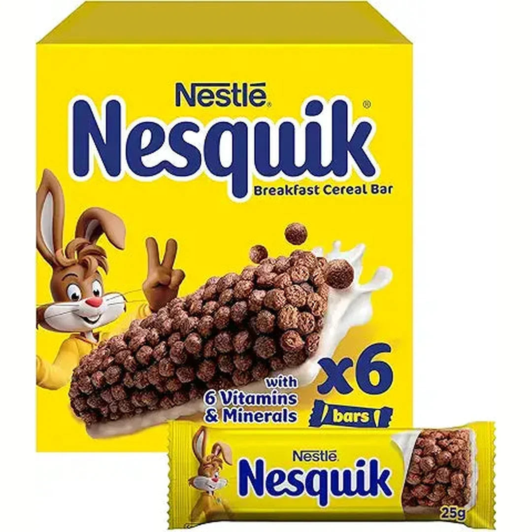 Nestle Nesquik Chocolate Breakfast Cereal Bar 25g (6 Pieces)